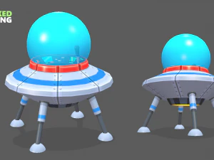 spaceship flying saucer animated 3D Model