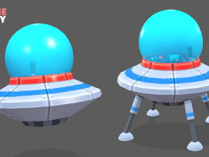 spaceship flying saucer animated 3D Model