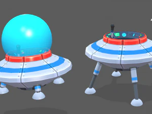 spaceship flying saucer animated 3D Model