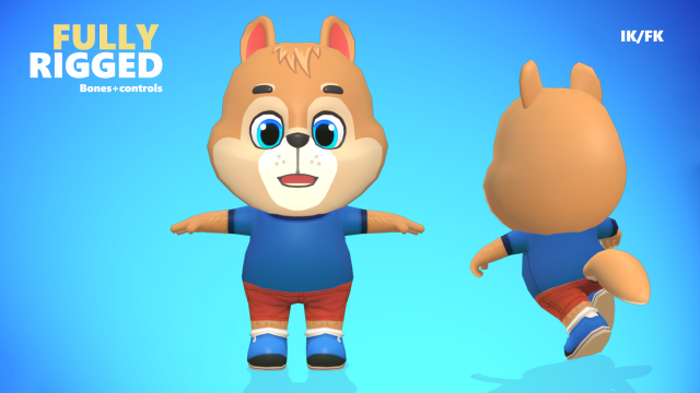 squirrel animated rigged Model 3D .c4d .max .obj .3ds .fbx .stl .blend 