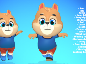 squirrel animated rigged Model 3D