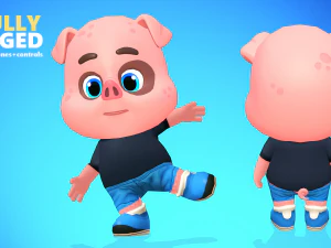 pig animated rigged 3D Model