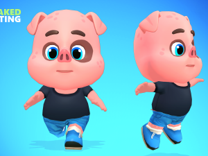 pig animated rigged 3D मॉडल
