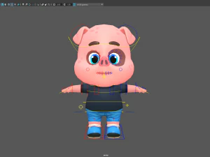 pig animated rigged 3D Model