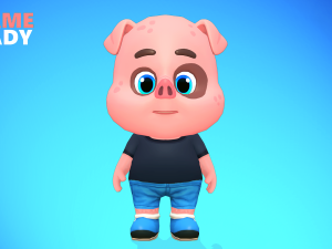 pig animated rigged 3D मॉडल