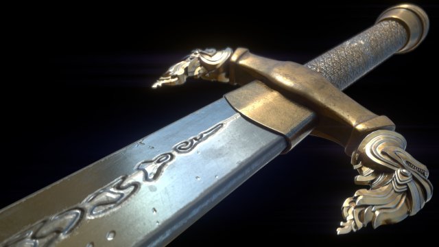 ancient sword 3D Model .c4d .max .obj .3ds .fbx .stl .blend 