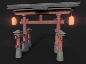 japanese temple gate 3Dモデル
