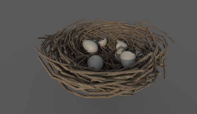 bird nest Modèle 3D .c4d .max .obj .3ds .fbx .stl .blend 