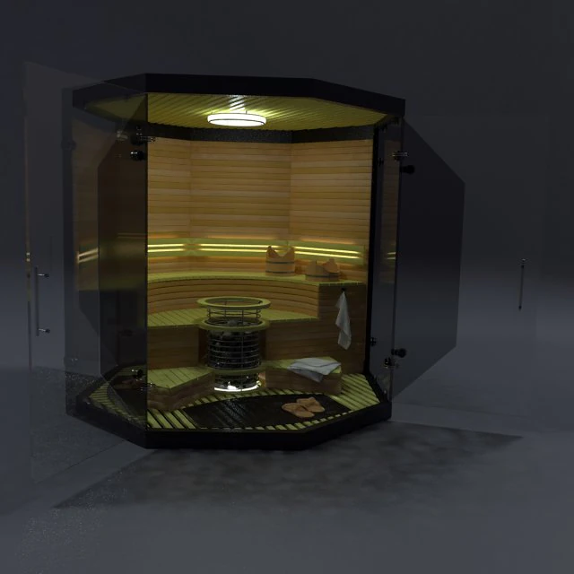sauna 3D Model .c4d .max .obj .3ds .fbx .stl .blend 