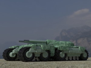 tank with animation rigged 3D Model