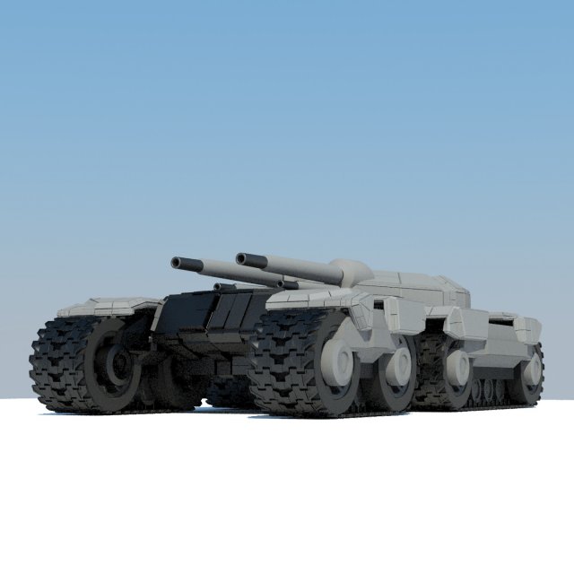 tank with animation rigged 3D Model .c4d .max .obj .3ds .fbx .stl .blend 