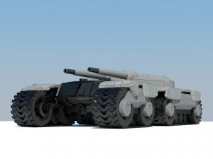 tank with animation rigged 3D Model