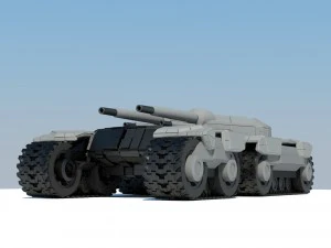 tank met animatie opgetuigd 3D Model