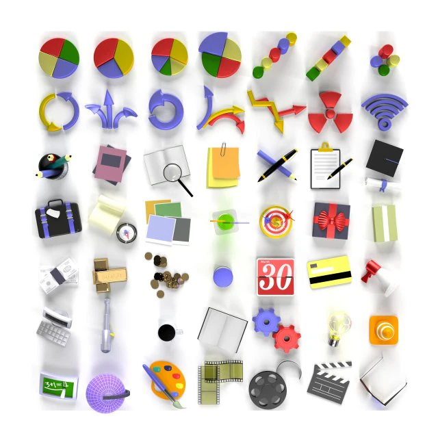 icons 3D Model .c4d .max .obj .3ds .fbx .stl .blend 