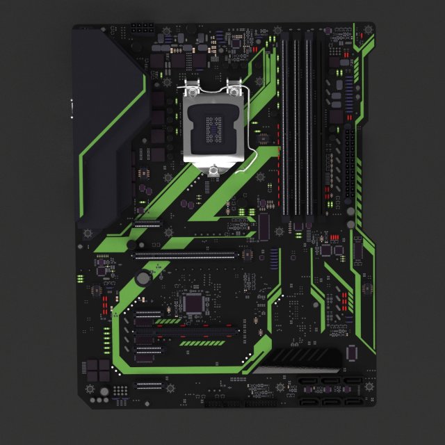motherboard 3D-Modell .c4d .max .obj .3ds .fbx .stl .blend 