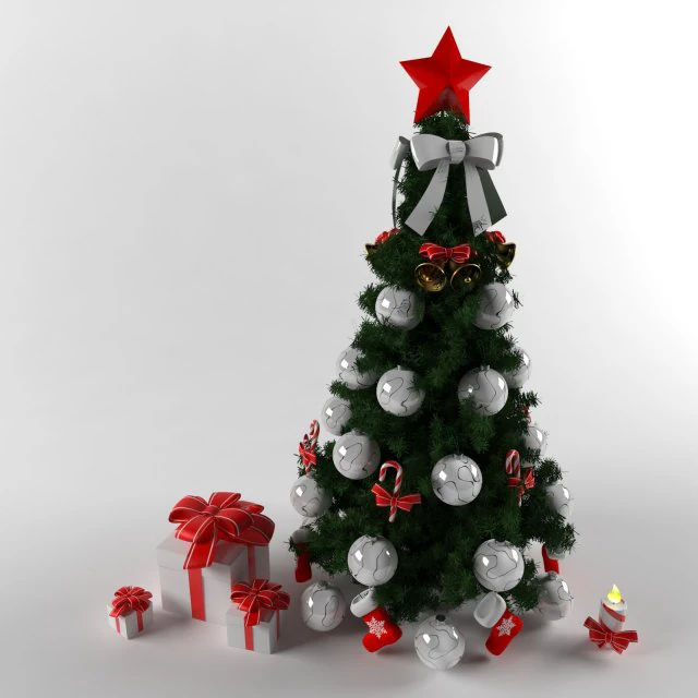 christmas tree 3D Model .c4d .max .obj .3ds .fbx .stl .blend 