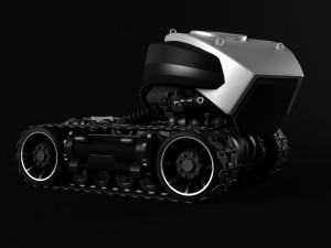 robot on caterpillars rigged 3D-Modell