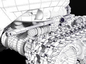 robot on caterpillars rigged 3D-Modell