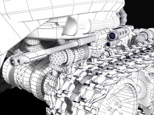 robot on caterpillars rigged 3D Model