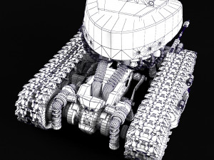 robot on caterpillars rigged 3D-Modell