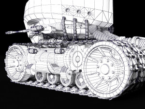 robot on caterpillars rigged 3D-Modell