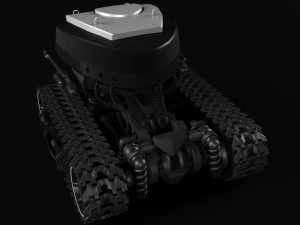 robot on caterpillars rigged 3D Model