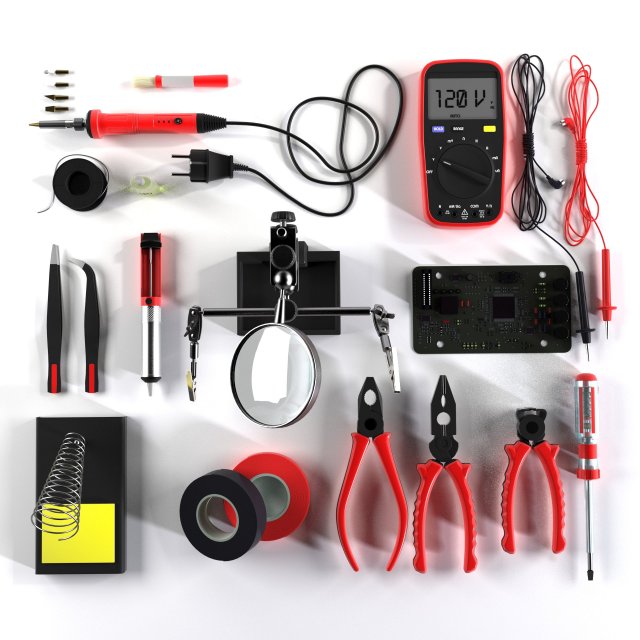 soldering kit 3D 模型 .c4d .max .obj .3ds .fbx .stl .blend 