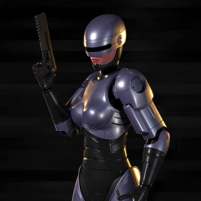 robocop-woman Model 3D .c4d .max .obj .3ds .fbx .stl .blend 