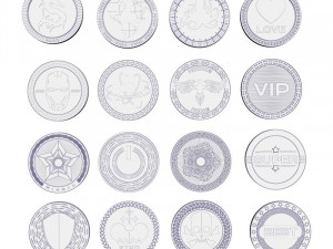 coin collection of 16 pieces 3D मॉडल