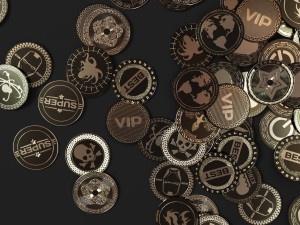 coin collection of 16 pieces 3D मॉडल
