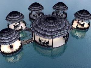 cafe on the water Modelo 3D