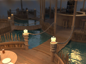 cafe on the water Modelo 3D