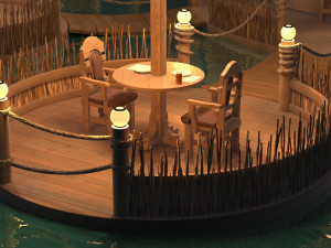 cafe on the water Modelo 3D