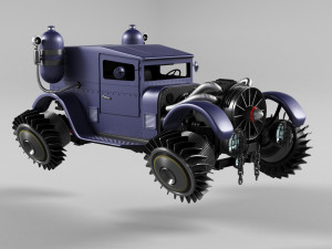 retro-car steampunk 3Dモデル