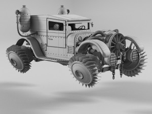 retro-car steampunk Modello 3D