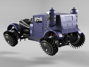 retro-car steampunk Modello 3D