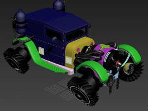 retro-car steampunk Modello 3D