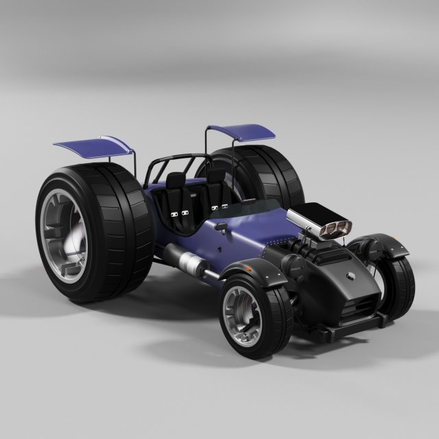 sportcar-steampunk Model 3D .c4d .max .obj .3ds .fbx .stl .blend 
