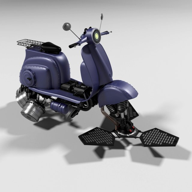 scooter steampunk 3D 模型 .c4d .max .obj .3ds .fbx .stl .blend 