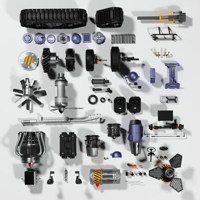 spare parts 3D मॉडल .c4d .max .obj .3ds .fbx .stl .blend 
