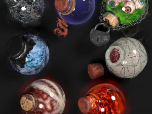 alchemy bottles 3D Model