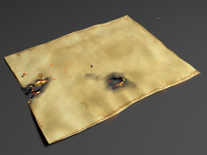 burning paper animation Modèle 3D