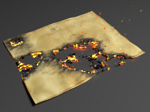 burning paper animation Modèle 3D