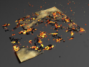 burning paper animation Modèle 3D