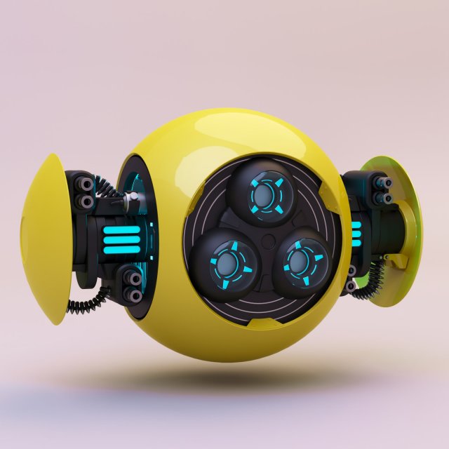 drone orange 3D Model .c4d .max .obj .3ds .fbx .stl .blend 