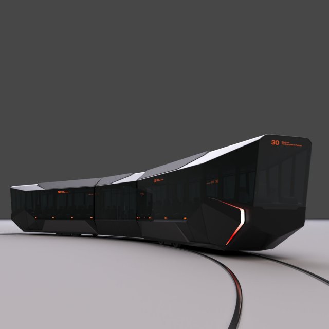tram 3D Model .c4d .max .obj .3ds .fbx .stl .blend 