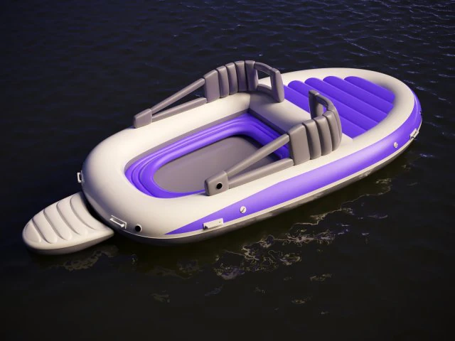 inflatable boat 3D Model .c4d .max .obj .3ds .fbx .stl .blend