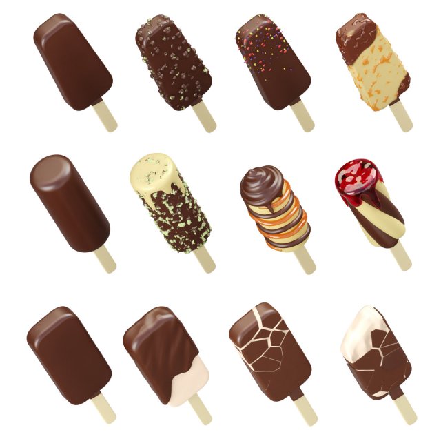 ice cream Model 3D .c4d .max .obj .3ds .fbx .stl .blend 