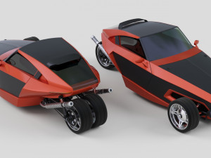 three wheeler 3D Model