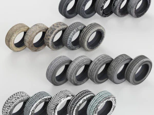 tekerlekler d&uuml;ş&uuml;k poli 3D Model